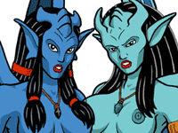 Cartoon women behaving badly, by Calibos.