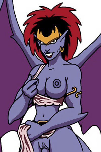 Demona the gargoyle revealing her big blue breasts and more.