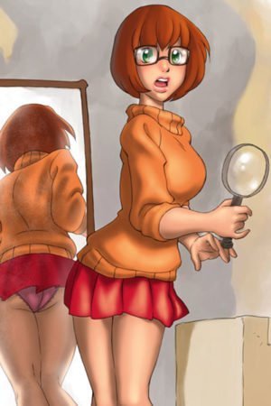 D. Hutchison's Velma accidentally reveals her pink panties in a mirror.